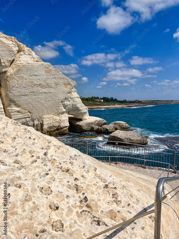 Fenced cliff with beautiful sea view