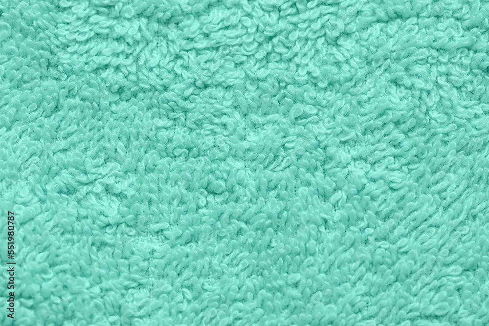 Texture of mint fluffy fabric as background