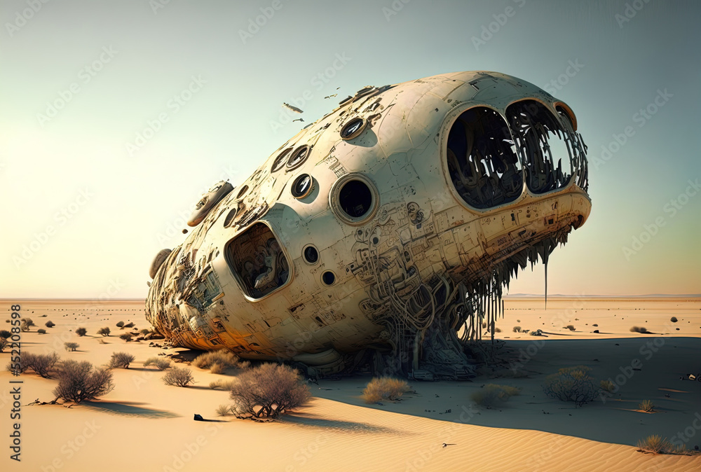 damaged spaceship that was lost. Generative AI