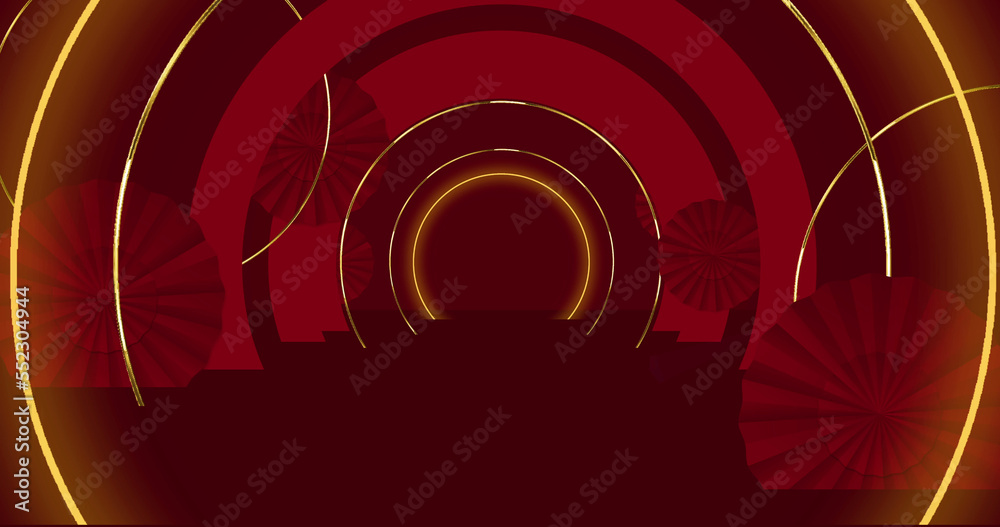 Image of chinese new year pattern on red background