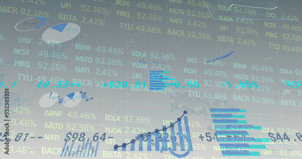 Image of statistics recording and financial data processing