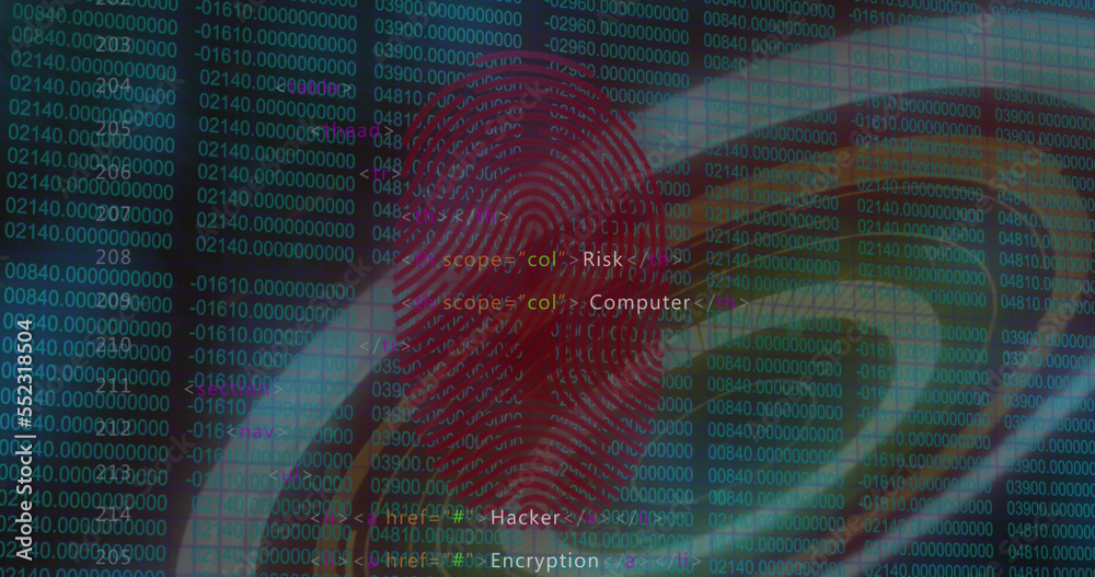 Composition of biometric fingerprint, scope scanning and data processing