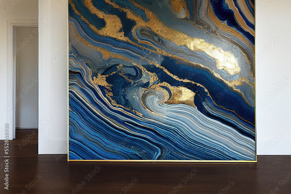 Splendid home interior abstract painting on the wall digital art . Generative AI. 