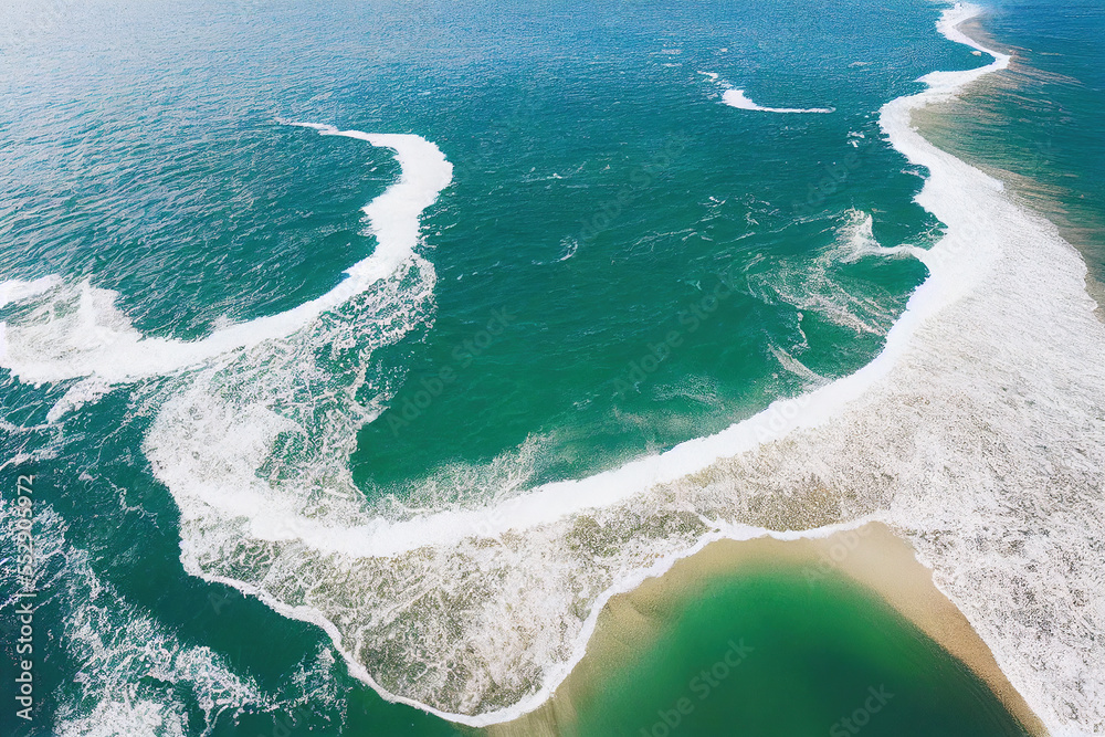 Spectacular drone photo of beach for refreshing and calmness concept. Generative AI. 