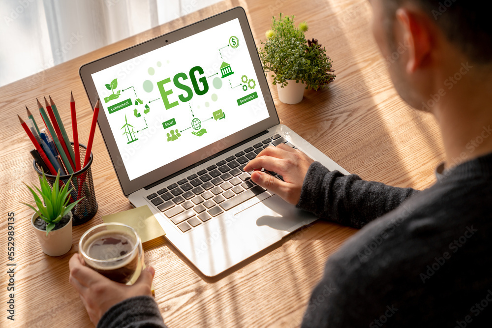 ESG environmental social governance policy for modish business to set a standard to achieve high ESG