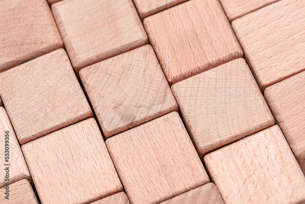 Closeup view of wooden cubes as background