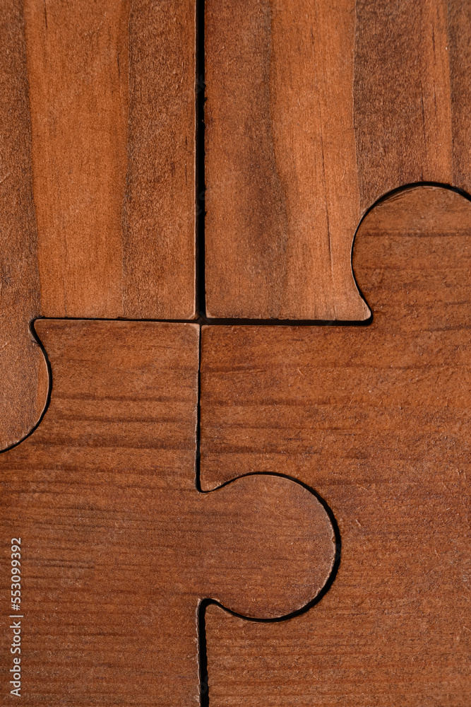 Closeup view of puzzle pieces as background