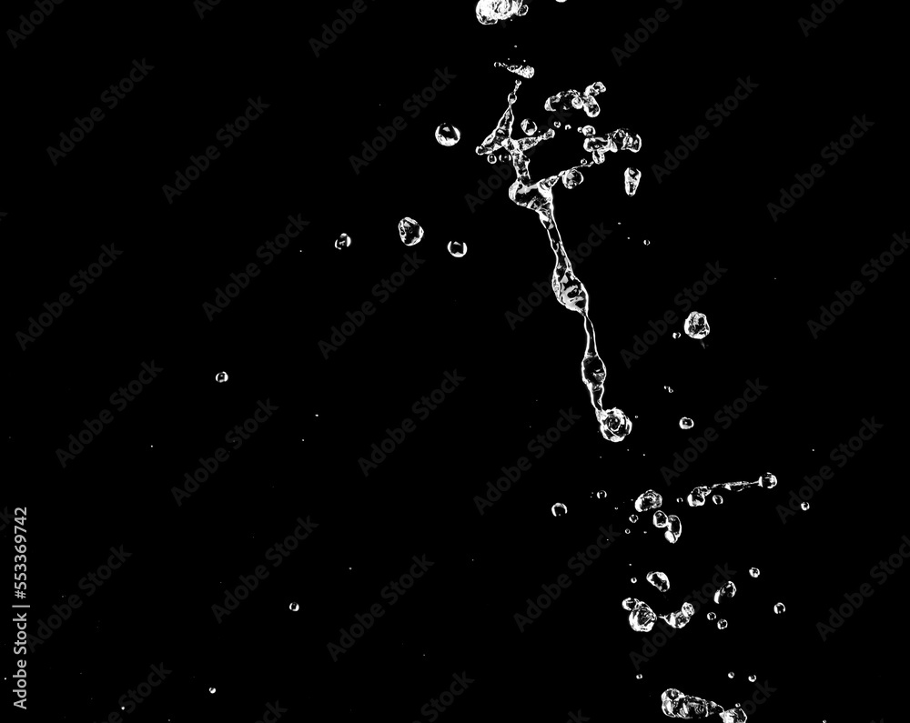 Splash of fresh water on black background