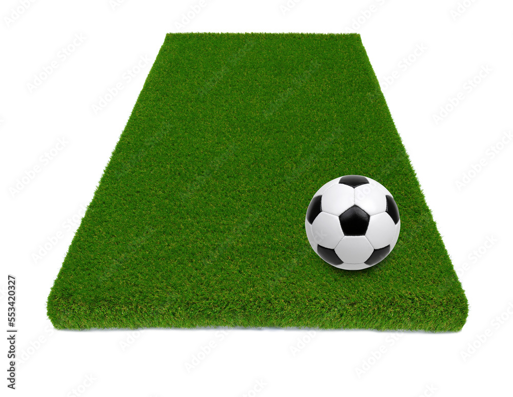 Soccer ball on green grass field