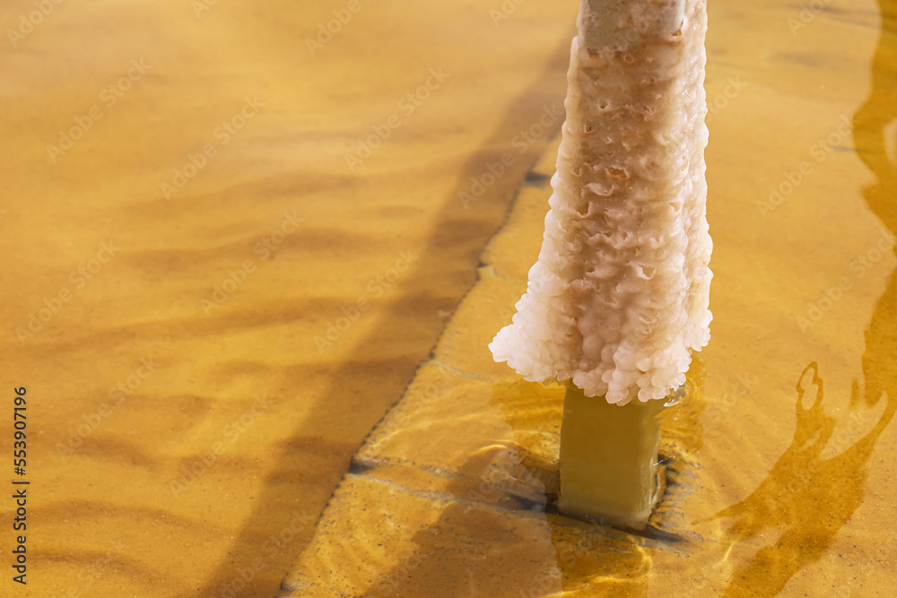 Pillar of salt in Dead Sea, closeup