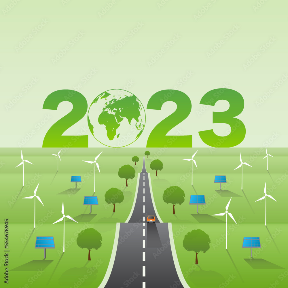 Sustainability development journey for 2023, Vector illustration