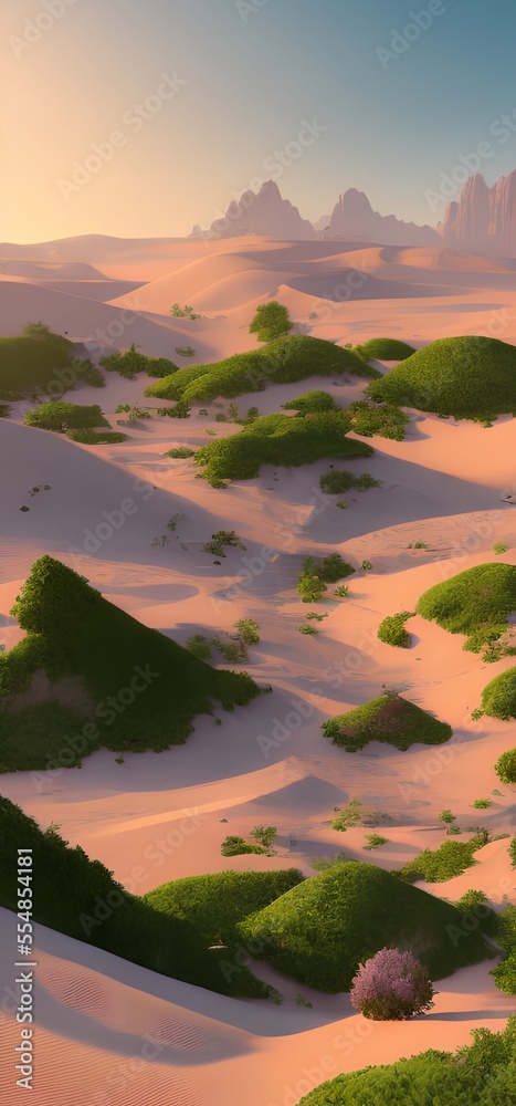 Generative AI,scenic view of desert against sky during sunset