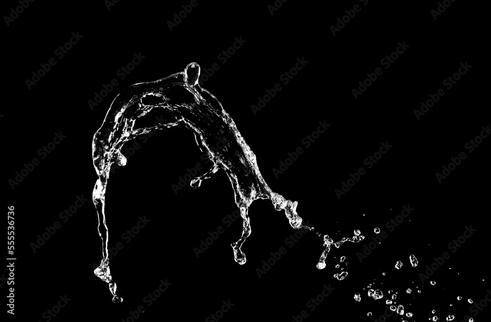 Splash of fresh water on black background