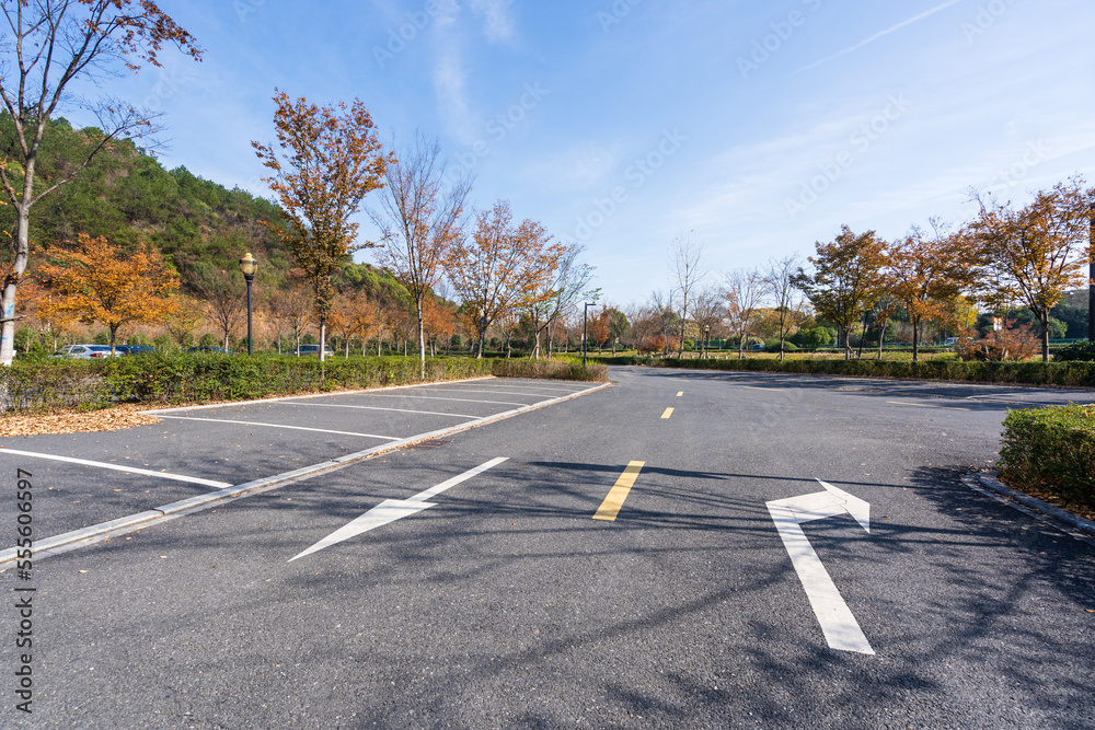 parking  lot in city park