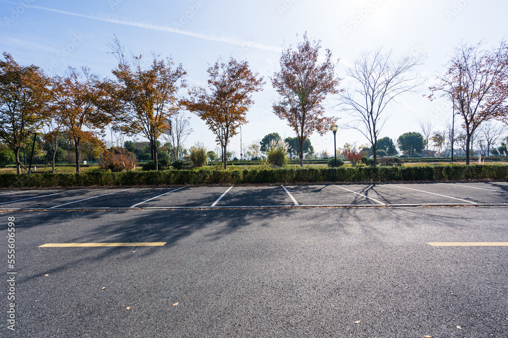 parking  lot in city park