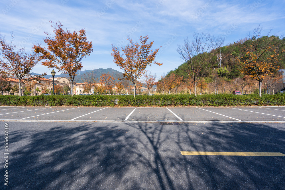 parking lot in city 