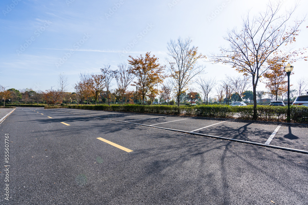 parking lot in city 