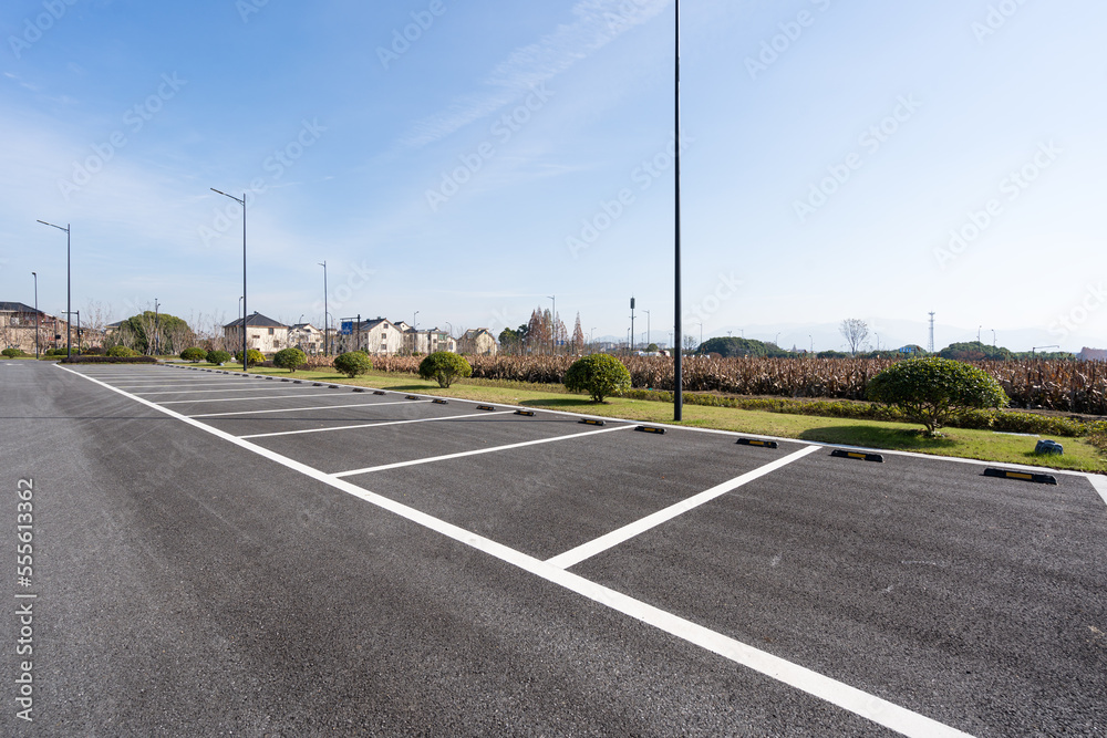 parking lot in city 