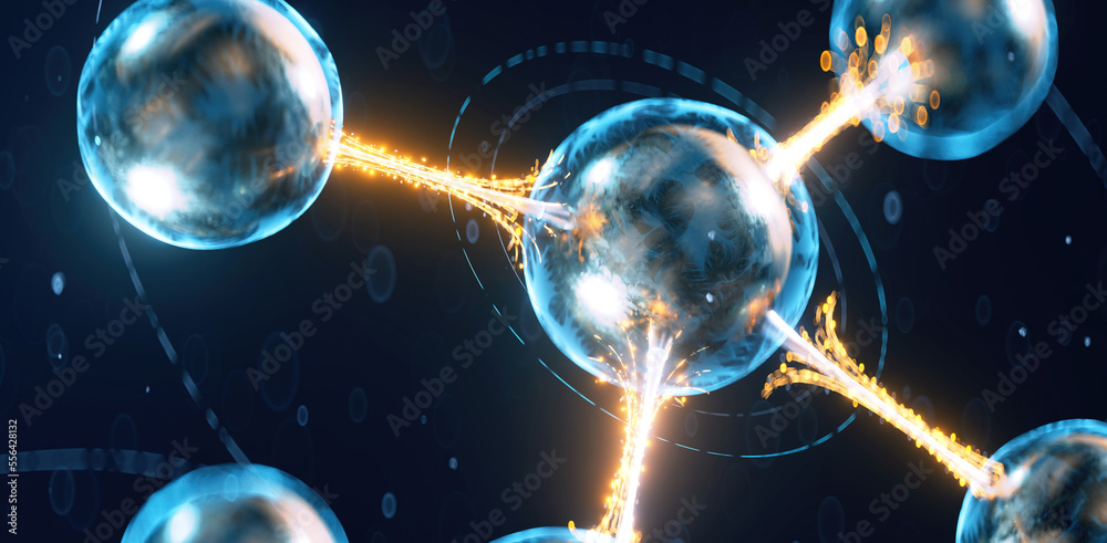 3d rendering of Abstract organic Molecule Background