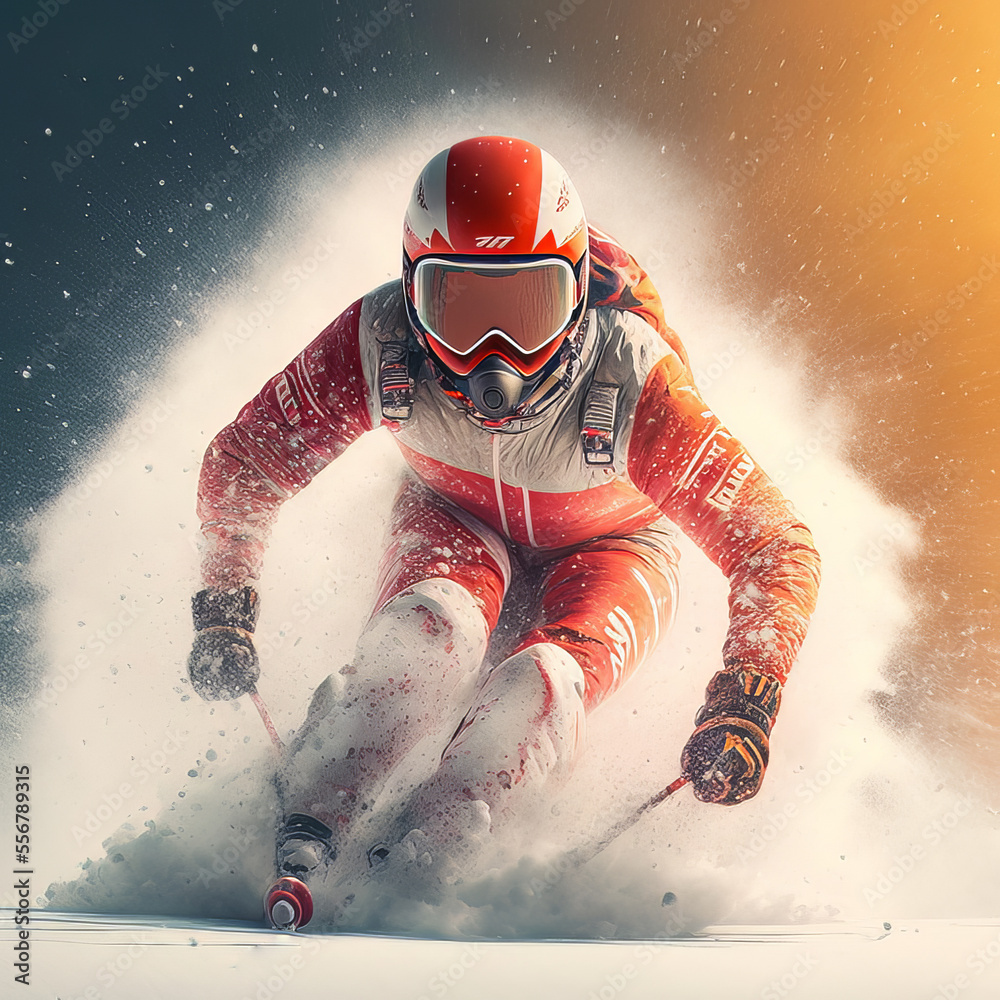 Downhill Skier - Created with generative AI technology