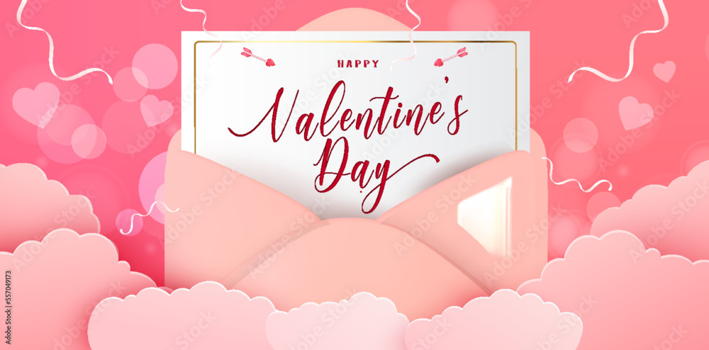 Love letters vector elements set. Love letter of valentines card pink invitation with message isolat