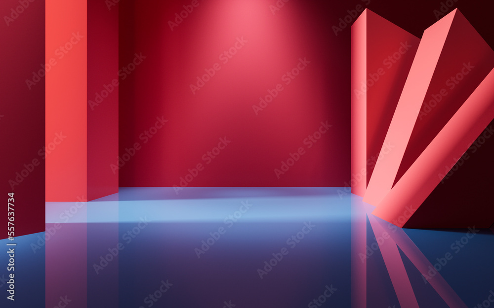 Abstract geometric interior structure, 3d rendering.