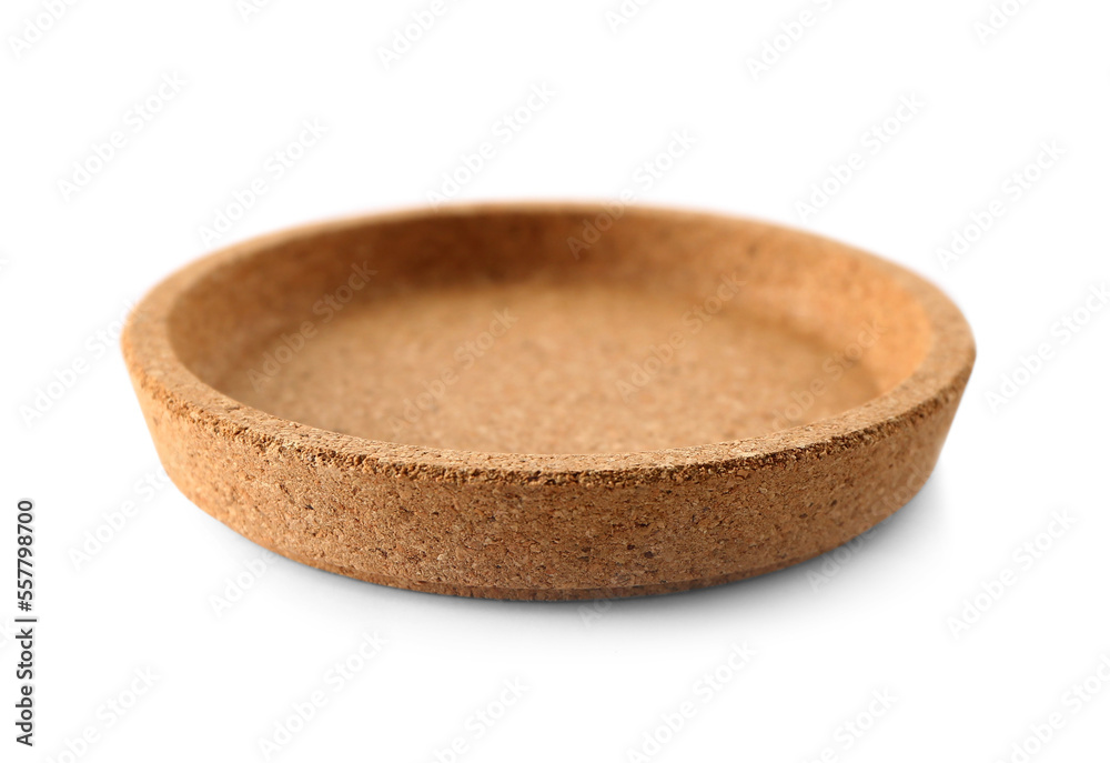 Cork plate isolated on white background