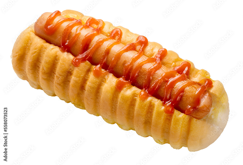 Hot Dog isolated on white, Fresh Hot Dog Isolated on White background PNG File.