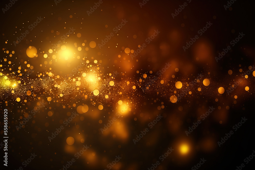 Abstract luxury gold background with gold particle. glitter vintage lights background. Christmas Gol