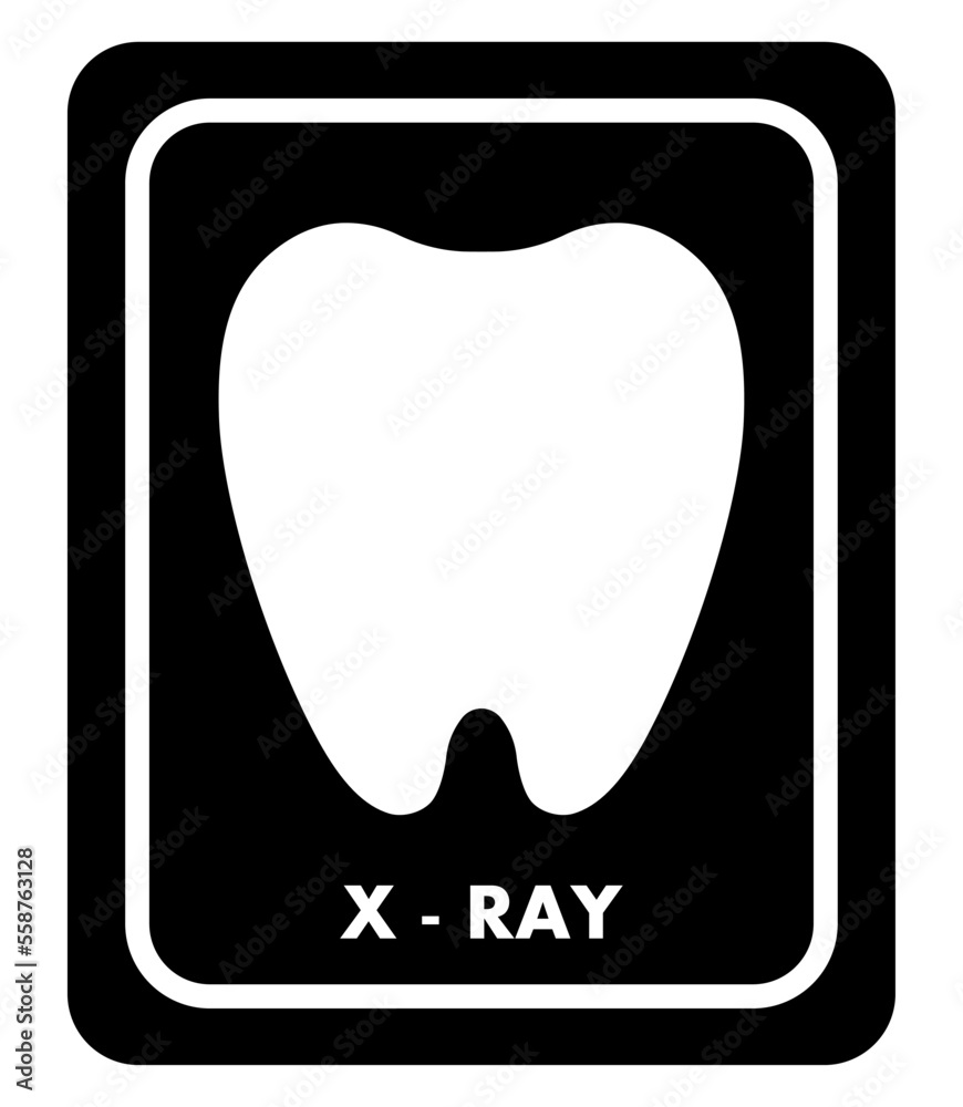 X-ray image of tooth on white background