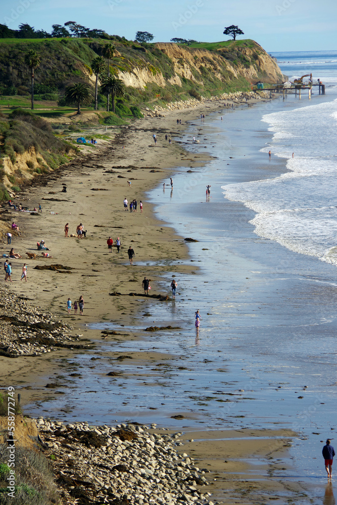 Southern California beach view in winter