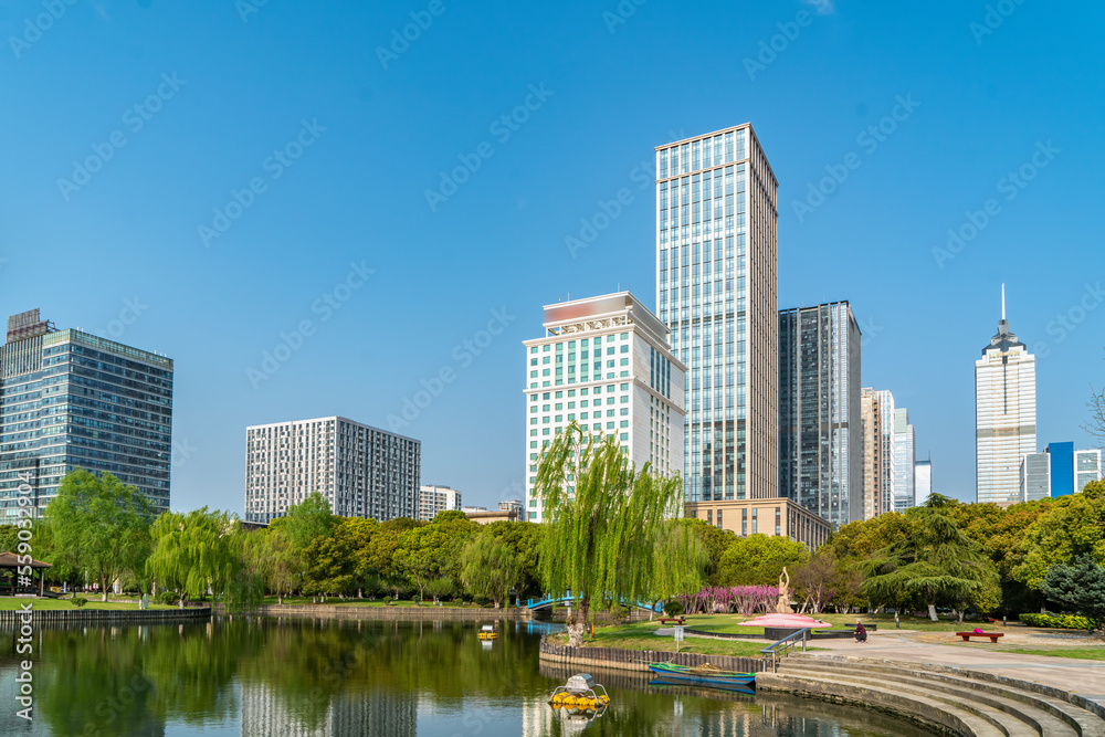 中国苏州现代城市建筑景观