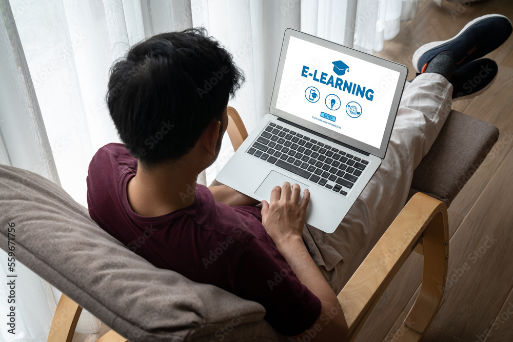 E-learning website with modish sofware for student to study online on the internet network