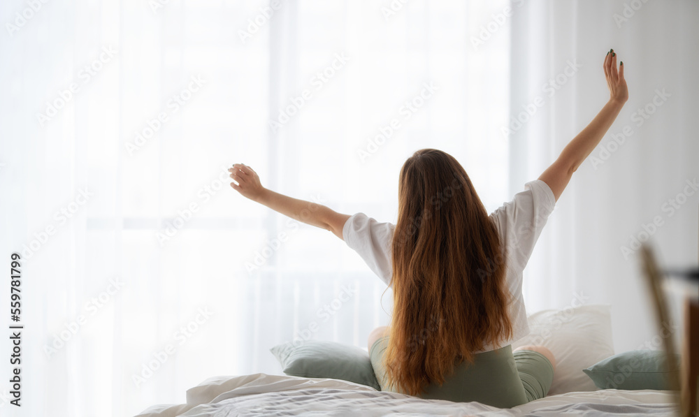 woman enjoying sunny morning