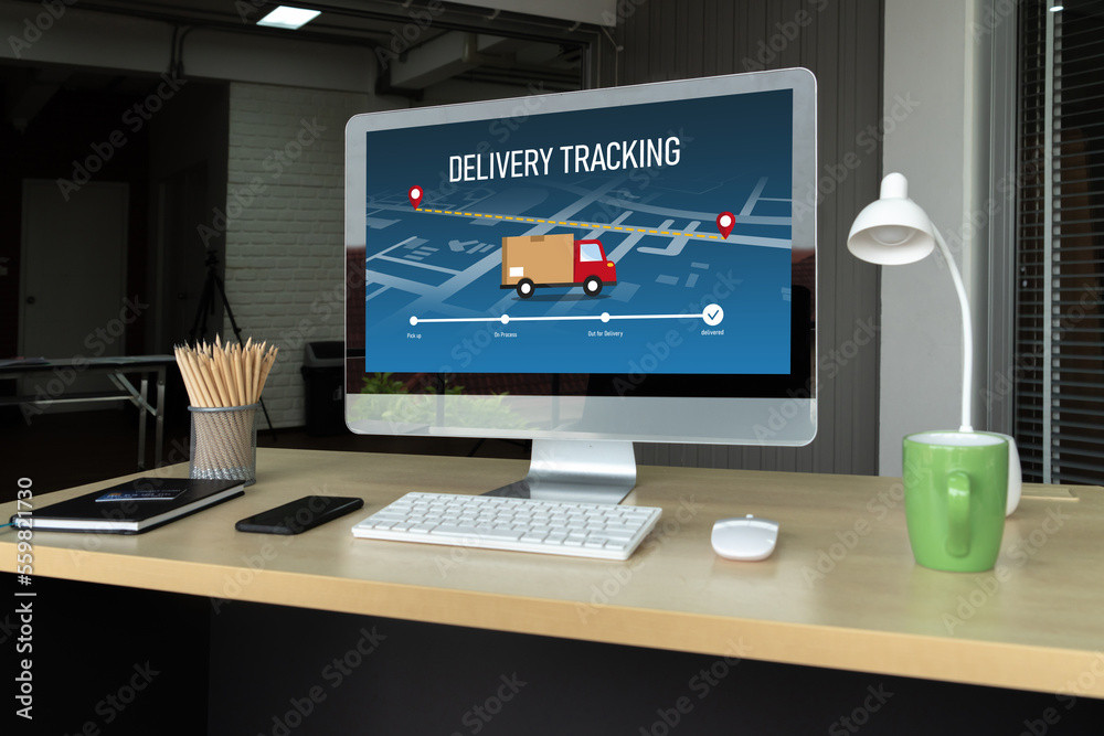 Delivery tracking system for e-commerce and modish online business to timely goods transportation an