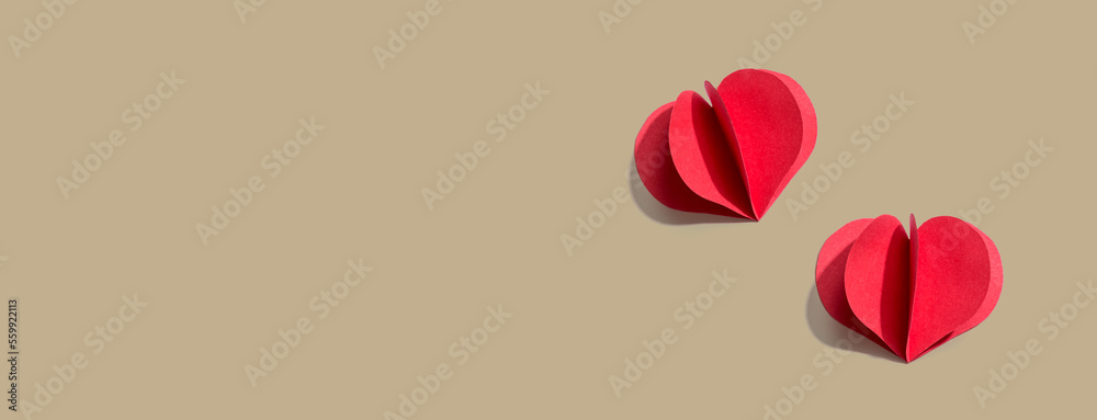 Valentines day or Appreciation theme with paper craft hearts