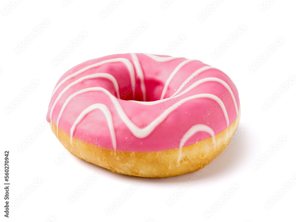 Tasty glazed donut isolated on white background