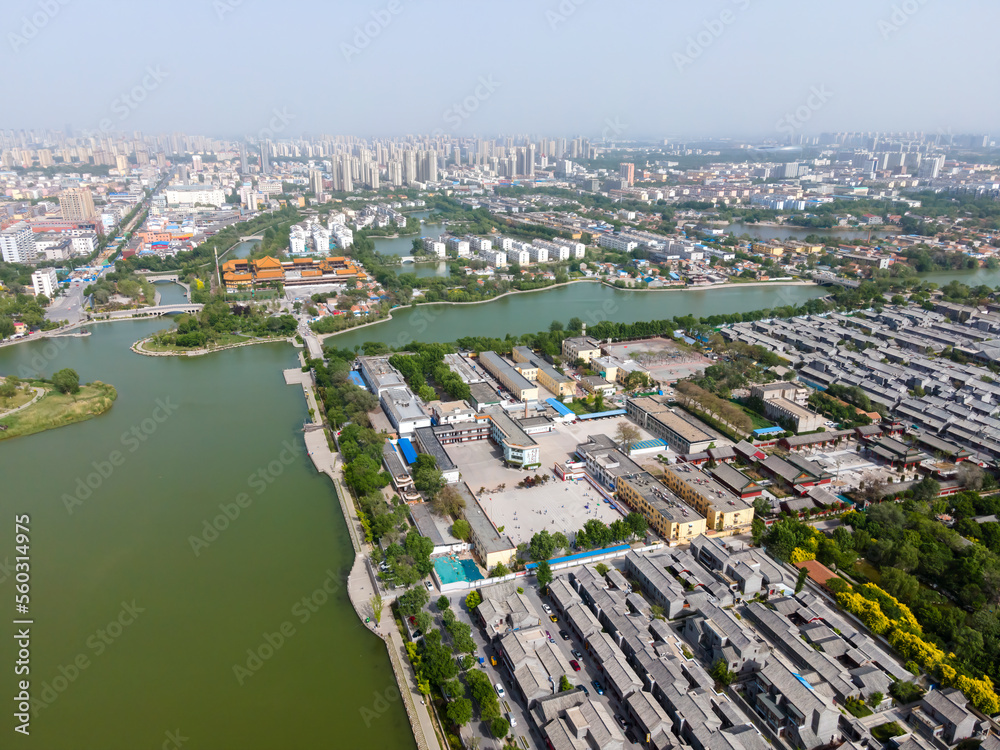 Shandong Liaocheng, an empty panorama in the ancient city of Dongchang