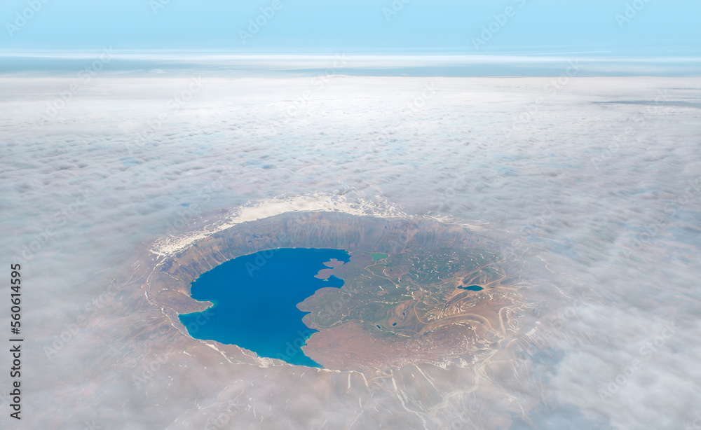 Nemrut火山口湖，平面视图