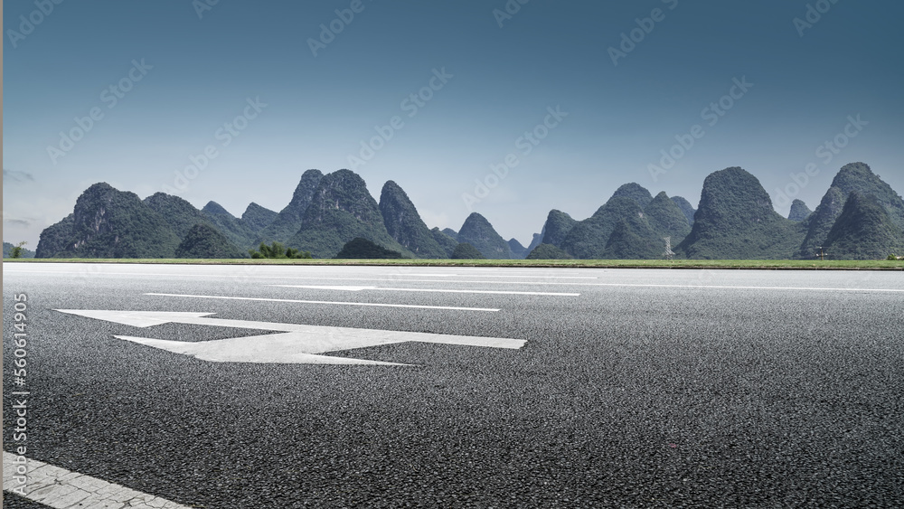 Road ground and outdoor natural scenery