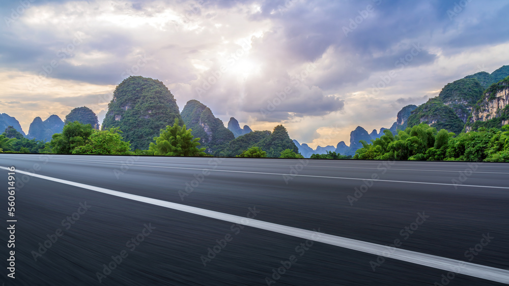 Road ground and outdoor natural scenery