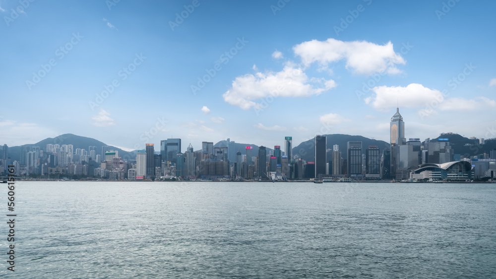 Hong Kong Coastline Modern Architecture Landscape Skyline