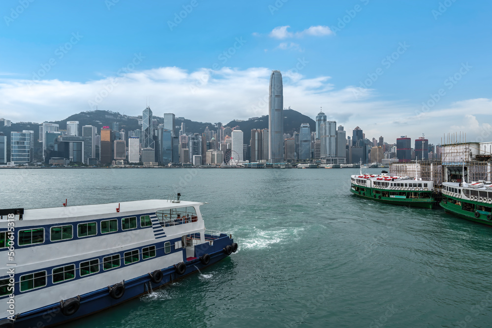 香港海岸线现代建筑景观天际线