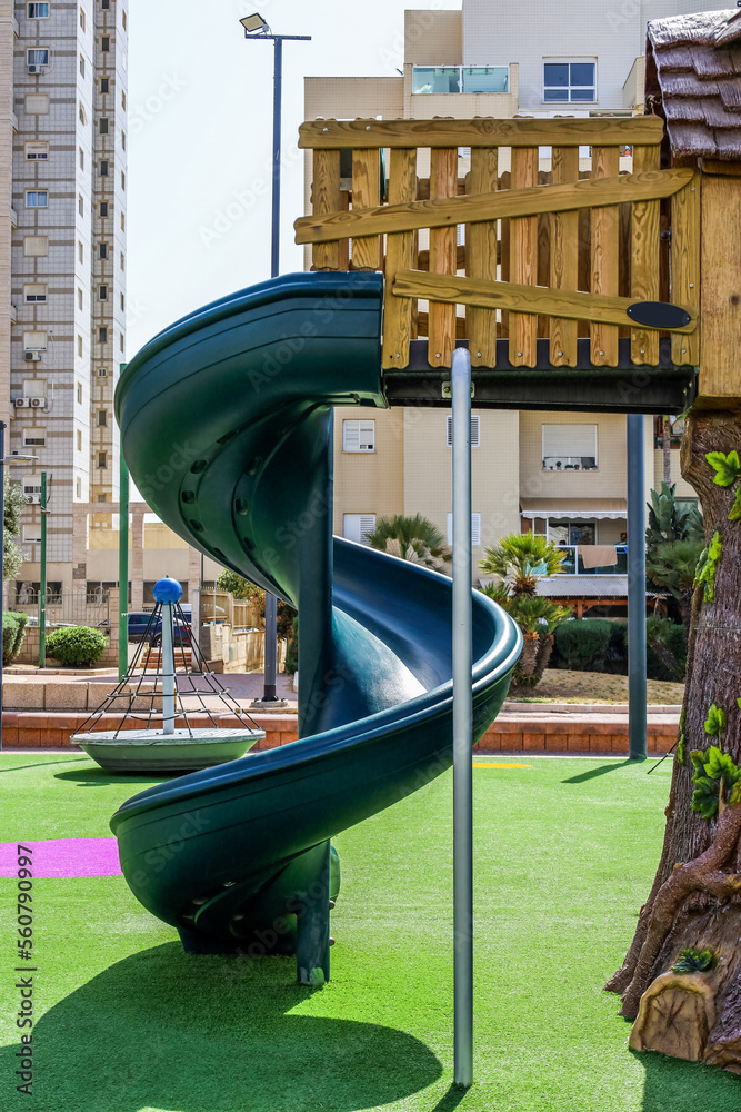 View of slide on childrens playground