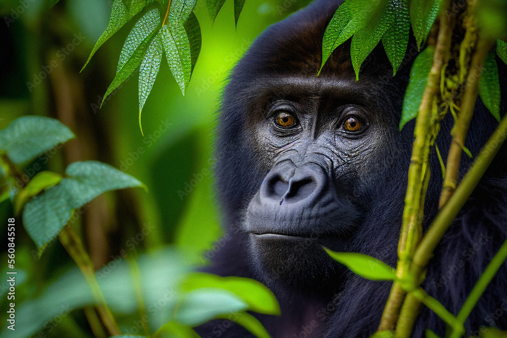 Mountain Gorilla (Endangered) - Generative Ai