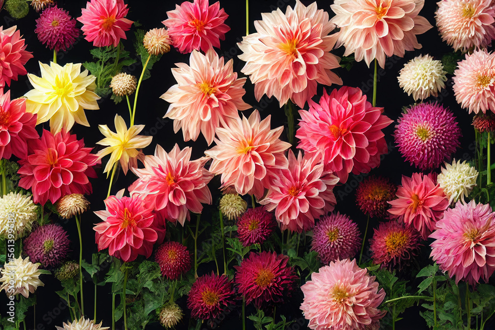 Dahlia flower banquet beautiful spectacular flower arrangement for background of wedding dinner love