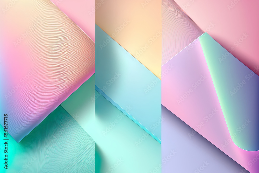 Pastel color gradations for abstract backgrounds. Generative AI