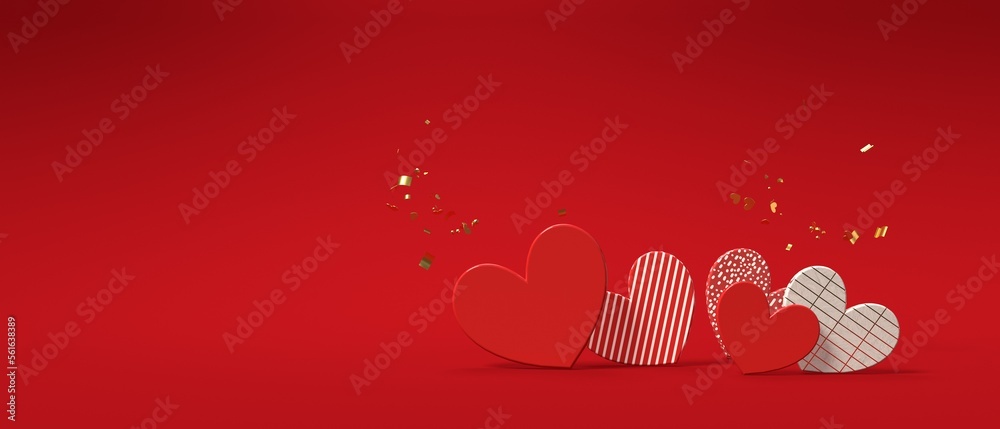 Hearts - Appreciation and love theme - 3D render