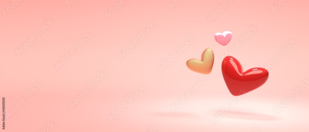 Hearts - Appreciation and love theme - 3D render