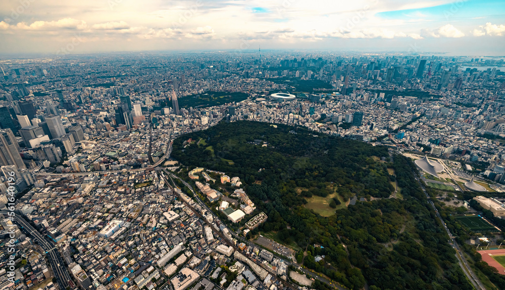 日本东京新宿代代木公园鸟瞰图